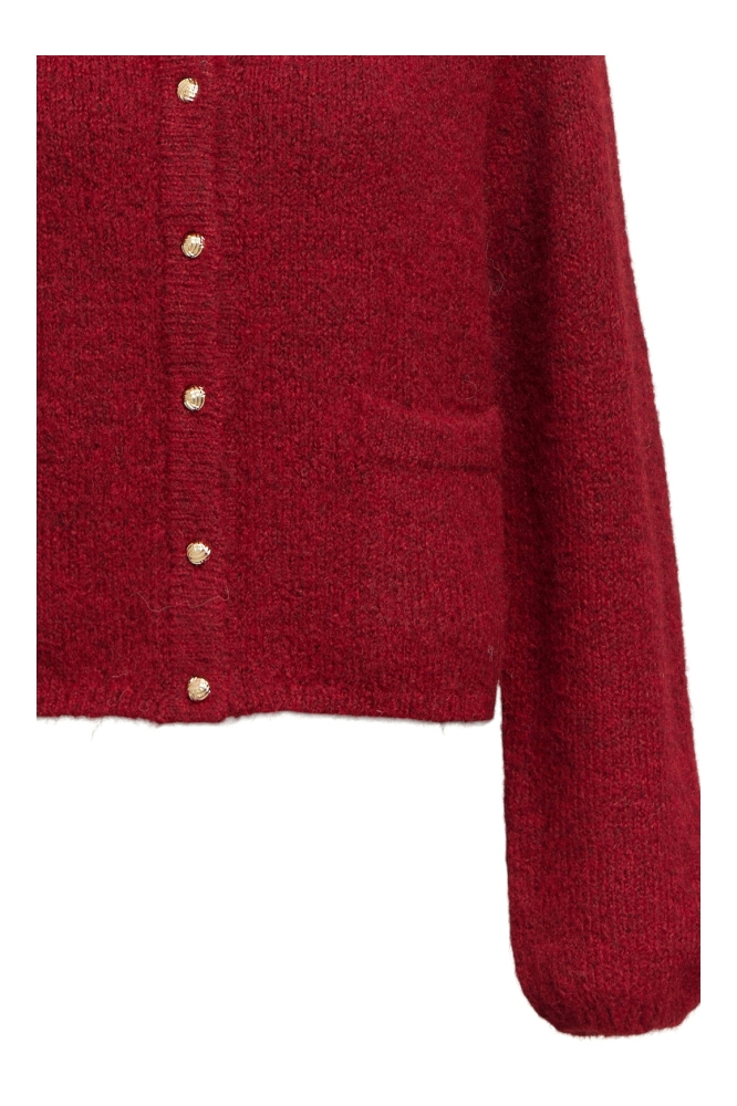 OBJSAGGIA RE L/S KNIT CARDIGAN NOOS 23046886 KARANDA RED/MELANGE